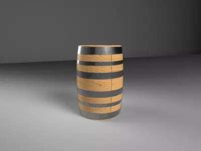 15 Gallon Oak Barrel - Game-Ready Asset Low-poly 3D model