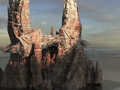 Alien Monolith Shard Colossal arch  3D model