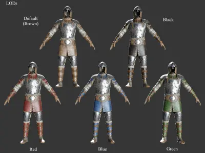 Medieval Collection Crude Armor and Helmets 3D Model Pack