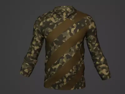 Military Soldier Clothing T-shirt Low-poly 3D model 18