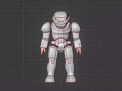 Stylized Sci-Fi Robot Character Low-poly 3D model