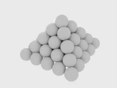Cannonball pyramid of balls Low-poly 3D model