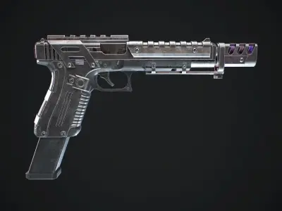 Glock gun Low-poly 3D model purchase