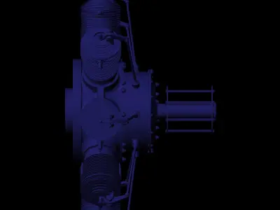 Rotary engine Gnome Monosoupape 3D print ready 3D print model