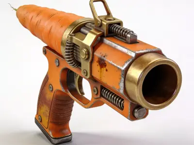 Realistic Handheld Carrot Launcher 3D Model 3D Model Low-poly 3D model