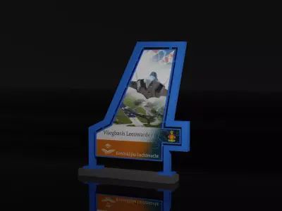 Military Airforce Base Sign leeuwarden Low-poly 3D model