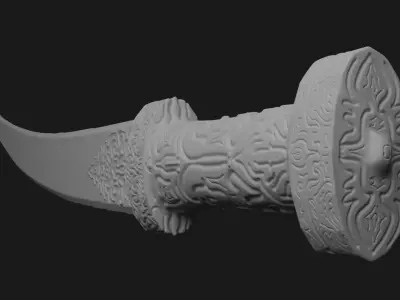 Low Poly Golden Dagger Low-poly 3D model