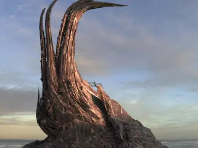 Alien Cliff Shards 3 3D model