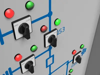 Disconnect switches remote control cabinet 3D model