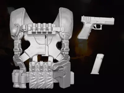 Vigilante Harness V2 Kit 3D printable file for Action Figures 3D print model