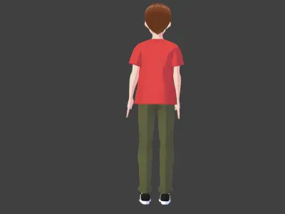 Rigged Anime Tween Boy with over 50 Shape Keys Free low-poly 3D model