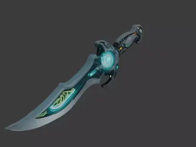 Sci-Fi Energy Core Tactical Dagger 3D model