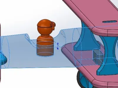 kid toy airplane with a pilot from parts for 3D printing 3D print model
