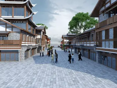 Chinese architecture Low-poly 3D model purchase