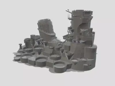 IJN Yamato Superstructure 1-200 and 1-350 Scale Detailed Model 3D print model