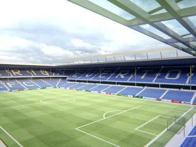 Goodison Park - Everton Stadium  Low-poly 3D model