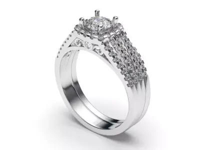 solitaire with ring sizes  8 part S89 3D print model