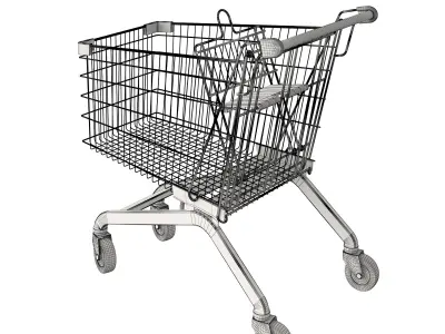 Red shopping cart 3D model purchase