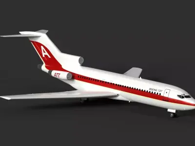 Boeing 727   High Quality Detailed 3D Model    Low-poly 3D model