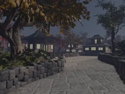 Serene Mountain Village 3D model buy