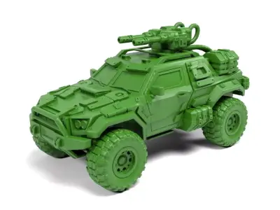 Post-apocalyptic off-road vehicle 3D print model