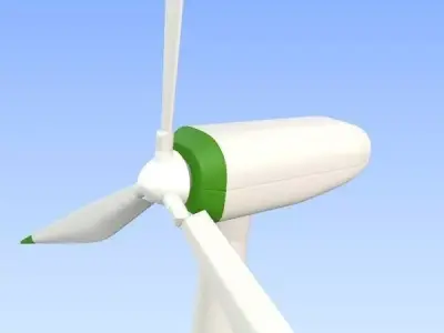 Eco Wind turbine Low-poly 3D model