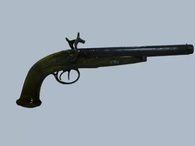 High quality antique firearm 3D model Free low-poly 3D model