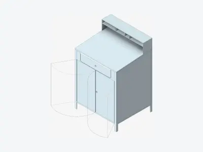 Desk - Floor Mount - Locka - Cabinet Shop Low-poly 3D model