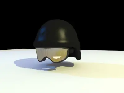 Ballistic helmet and goggles Free low-poly 3D model