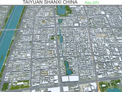 Taiyuan Shanxi China 70km AI Low-poly 3D model