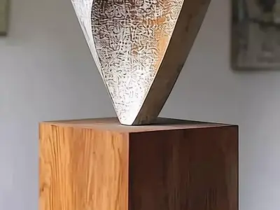 Abstract Owl Sculpture 3D Modern Metal Art Decorative Statue Low-poly 3D model