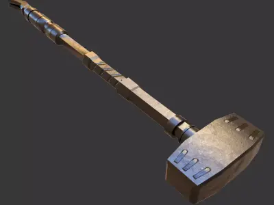 Swat hammer Low-poly 3D model
