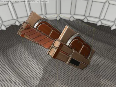 Wood Stairs - Construction Element 22 Low-poly 3D model