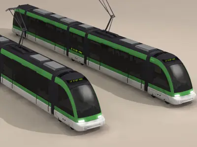 Tramway metro train 3D model
