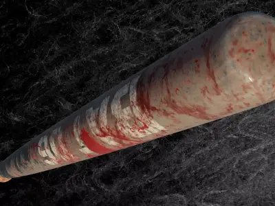 POST APOCALYPTIC MELEE WEAPON NAILED STEEL BAT BLOOD STAINED Low-poly 3D model