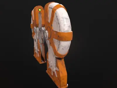 Turnstile 3 orange and star wars helmet Low-poly 3D model