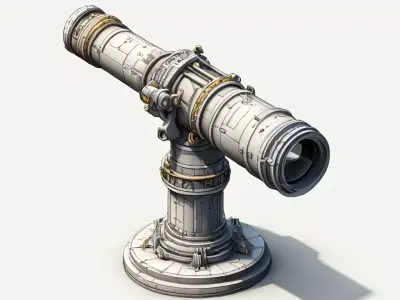 SciFi Telescope Futuristic Observatory Prop Low-poly 3D model