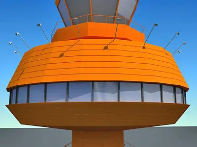 Orange Control Tower Building  3D model
