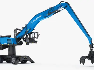 Material Handler Fuchs MHL360 Rigged Pylon-mounted machine 3D model