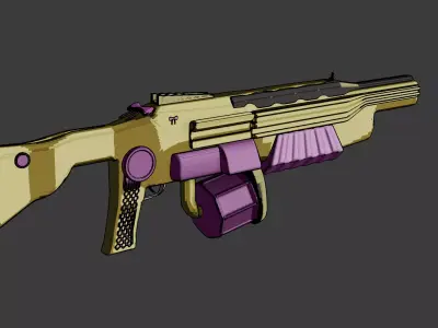 Toon shaded Gun 3D model
