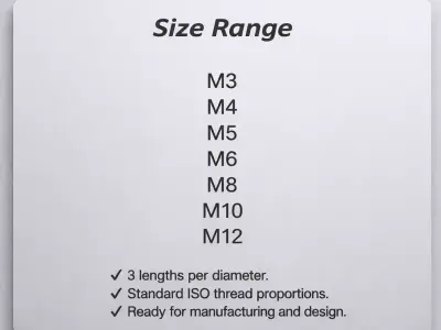 Metric ISO Bolts Kit Basic  3D model