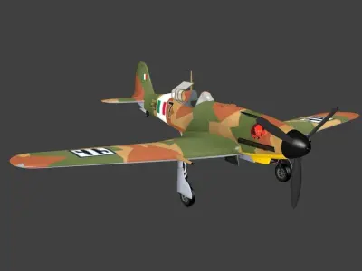 Fiat G55 Free low-poly 3D model