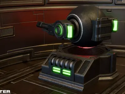 Sci-Fi Combat Drone Low-poly 3D model