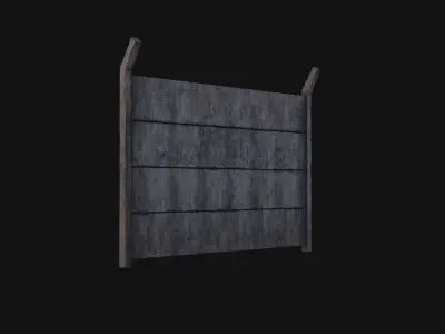 Concrete Fence Low-poly 3D model