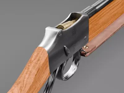 Henry Rifle 1860 Low-poly 3D model Free low-poly 3D model