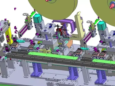 Automatic Terminal Cutting Bending and Crimping Machine 3D model