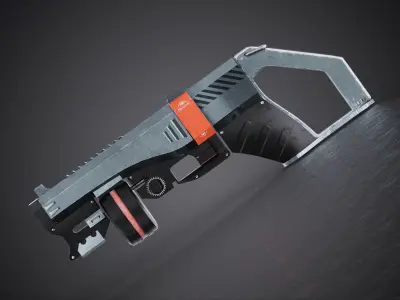 Modern Revolver   Low-poly 3D model