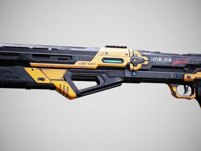 NDK ShotGun Sci Fi Low-poly 3D model