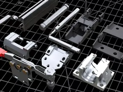 100 Mechanical Components 3D model