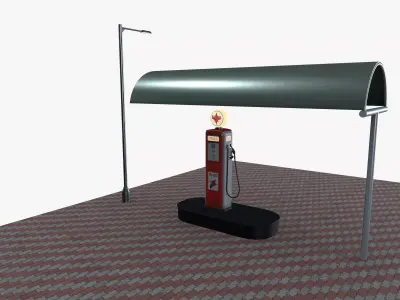 Gasoline station 3D model